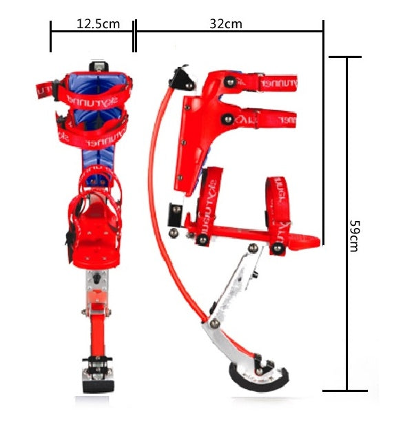 Skyrunner Kids/Child Youth Kangaroo Shoes Jumping Stilts Fitness Exercise (66-110lbs/30-50kg) Red