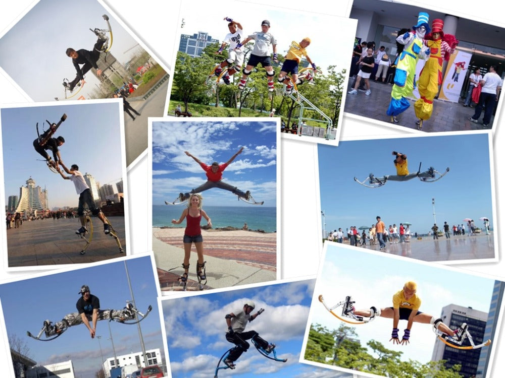 Skyrunner Adult Kangaroo Shoes Jumping Stilts Men Women Fitness Exercise (200-242lbs/90~110kg) Bouncing Shoes (Yellow)