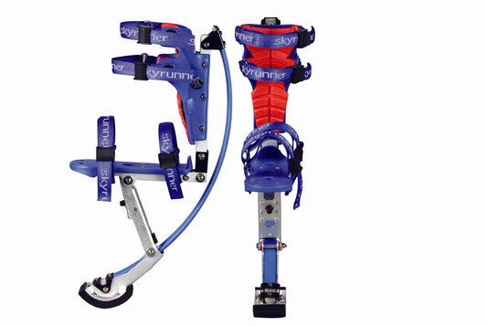 Skyrunner Kids/Child Youth Kangaroo Shoes Jumping Stilts Fitness Exercise (44-88lbs/20-40kg) Blue